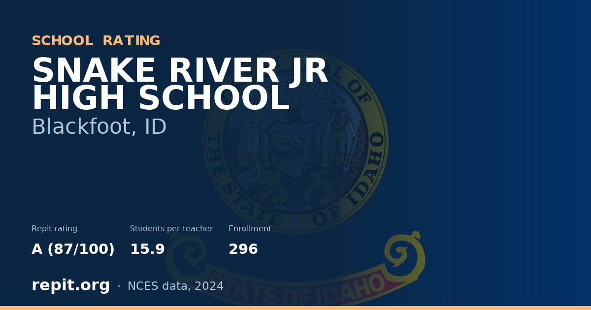 SNAKE RIVER JR HIGH SCHOOL, Blackfoot, ID — Repit school rating A (87/100)
