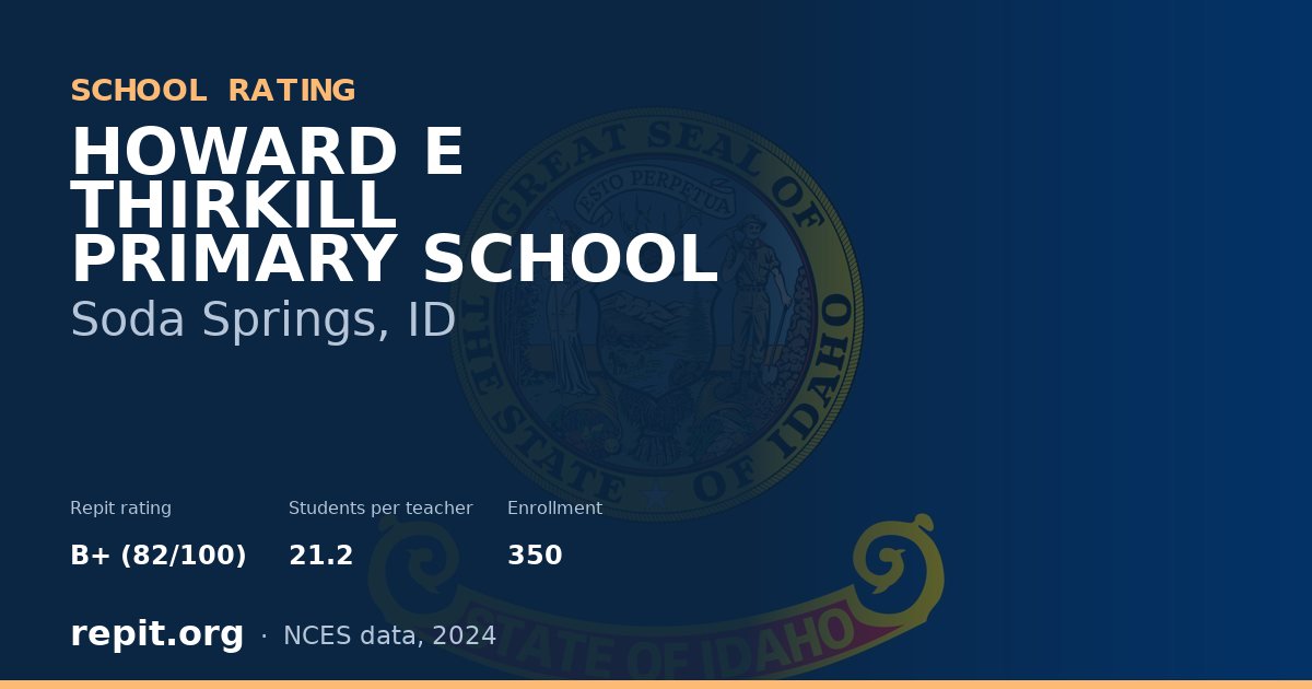 HOWARD E THIRKILL PRIMARY SCHOOL, Soda Springs, ID — Repit school rating B+ (82/100)