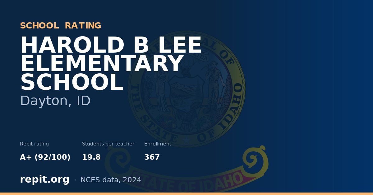 HAROLD B LEE ELEMENTARY SCHOOL, Dayton, ID — Repit school rating A+ (92/100)
