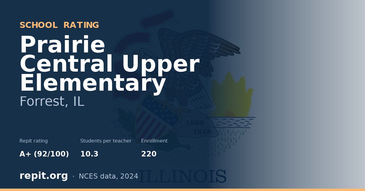 Prairie Central Upper Elementary, Forrest, IL — Repit school rating A+ (92/100)