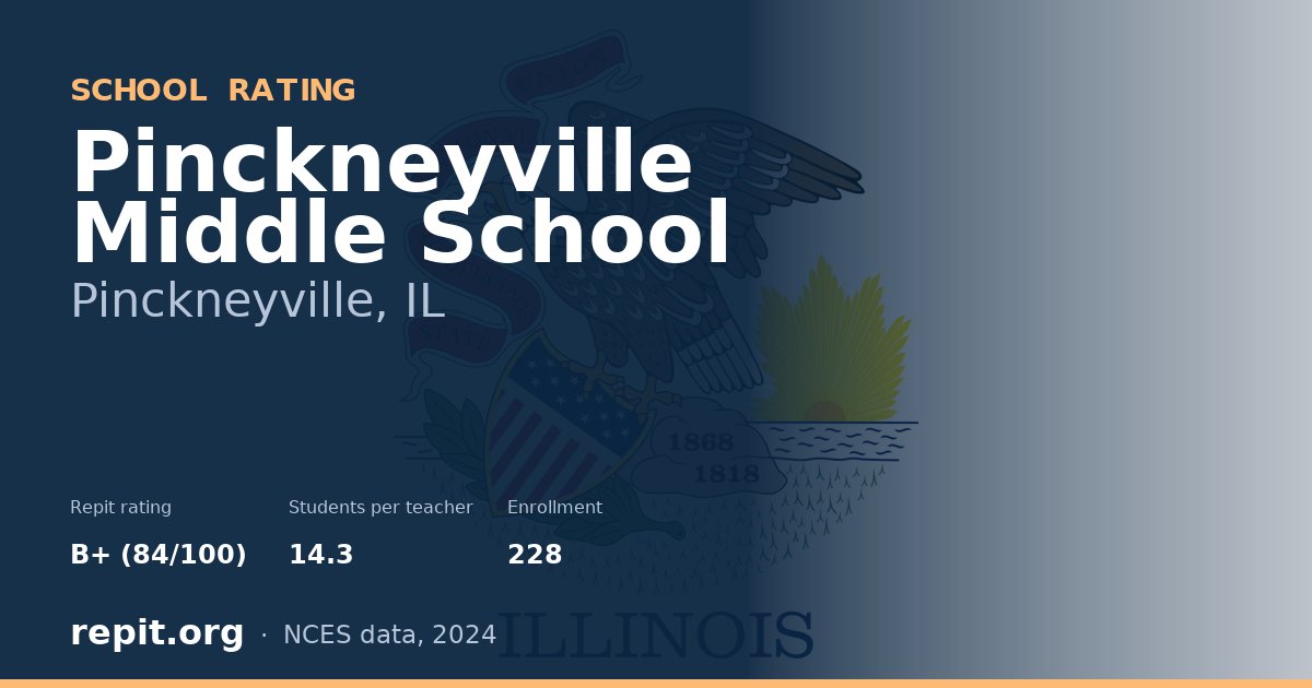 Pinckneyville Middle School, Pinckneyville, IL — Repit school rating B+ (84/100)