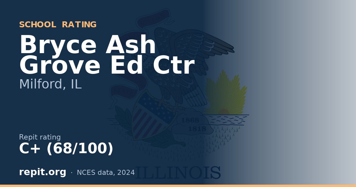 Bryce Ash Grove Ed Ctr, Milford, IL — Repit school rating C+ (68/100)