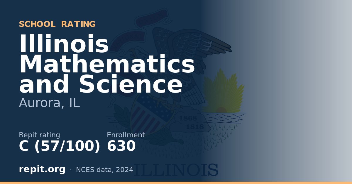 Illinois Mathematics and Science, Aurora, IL — Repit school rating C (57/100)