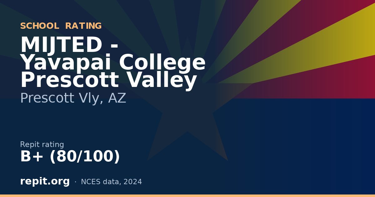 MIJTED - Yavapai College Prescott Valley, Prescott Vly, AZ — Repit school rating B+ (80/100)