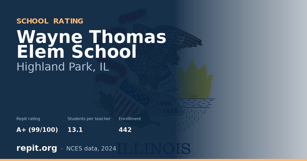 Wayne Thomas Elem School, Highland Park, IL — Repit school rating A+ (99/100)