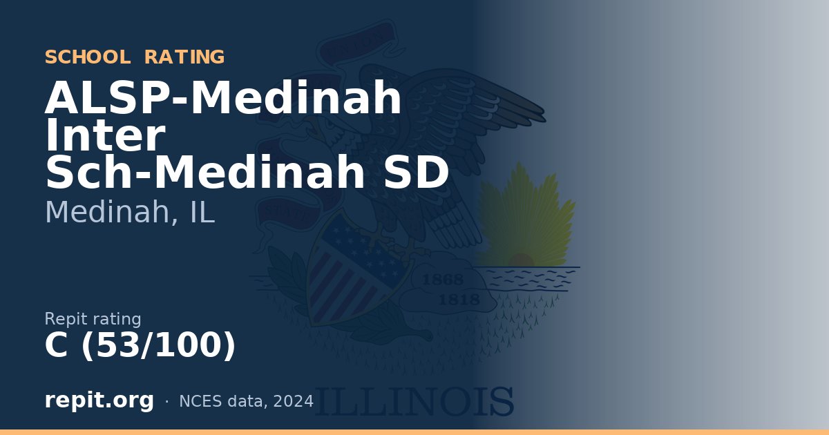ALSP-Medinah Inter Sch-Medinah SD, Medinah, IL — Repit school rating C (53/100)