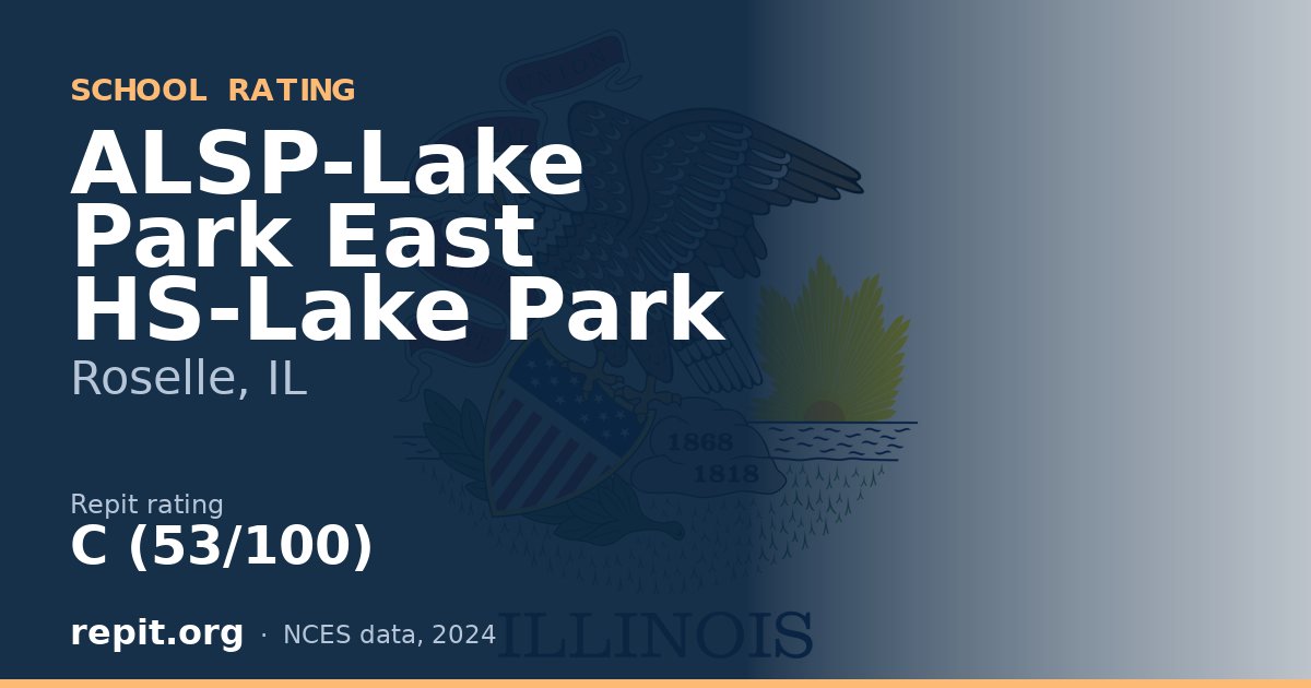 ALSP-Lake Park East HS-Lake Park, Roselle, IL — Repit school rating C (53/100)