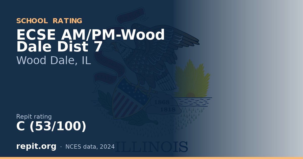 ECSE AM/PM-Wood Dale Dist 7, Wood Dale, IL — Repit school rating C (53/100)