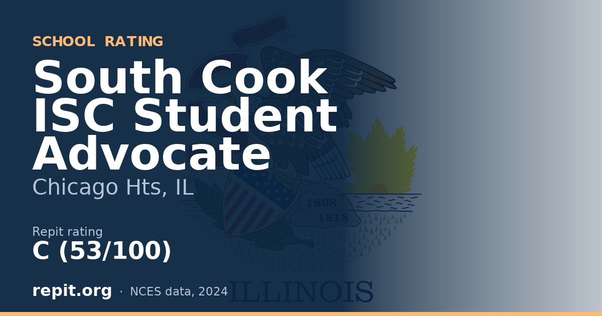 South Cook ISC Student Advocate, Chicago Hts, IL — Repit school rating C (53/100)