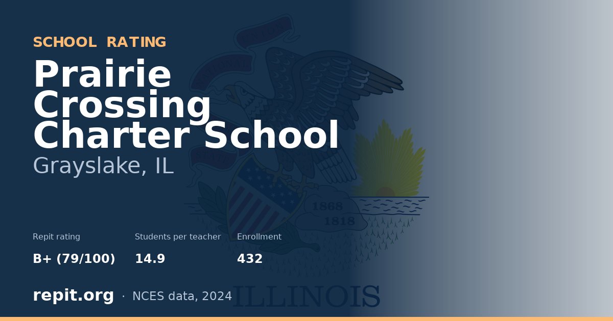 Prairie Crossing Charter School, Grayslake, IL — Repit school rating B+ (79/100)