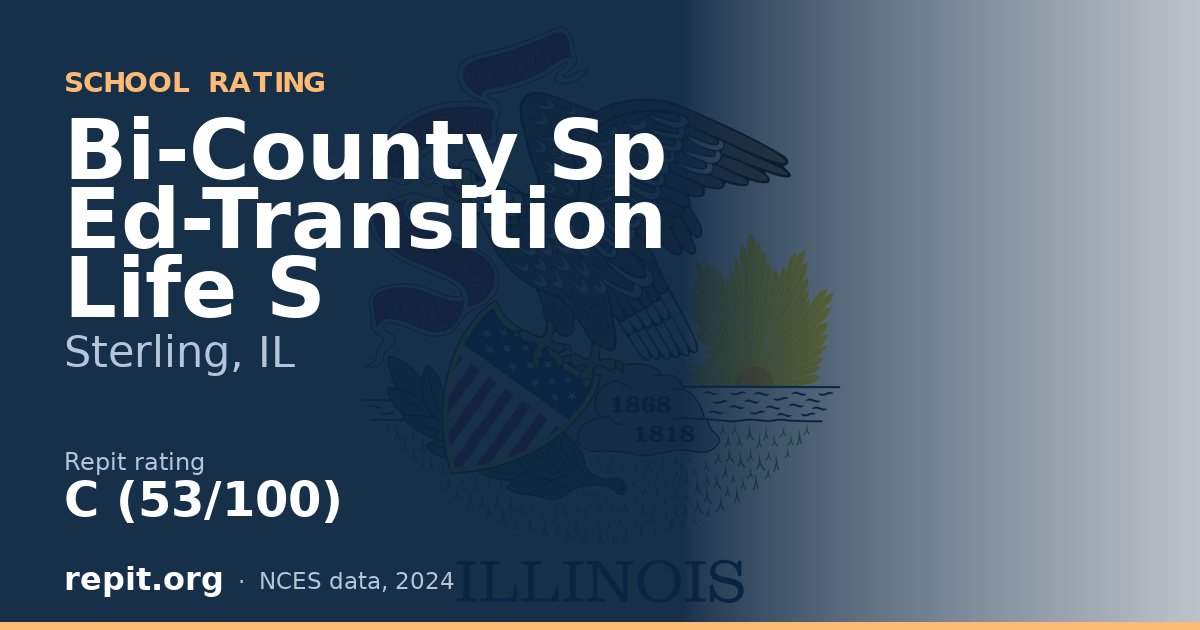 Bi-County Sp Ed-Transition Life S, Sterling, IL — Repit school rating C (53/100)