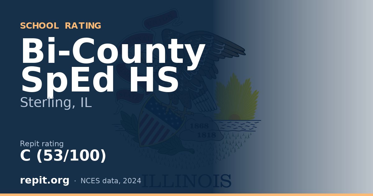 Bi-County SpEd HS, Sterling, IL — Repit school rating C (53/100)