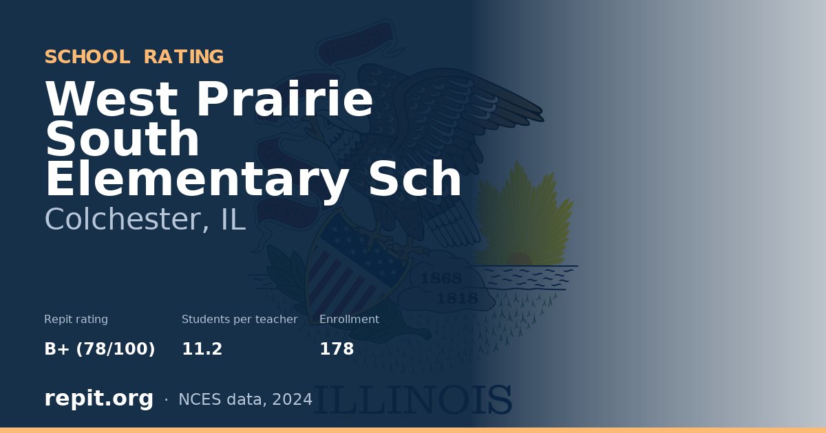 West Prairie South Elementary Sch, Colchester, IL — Repit school rating B+ (78/100)