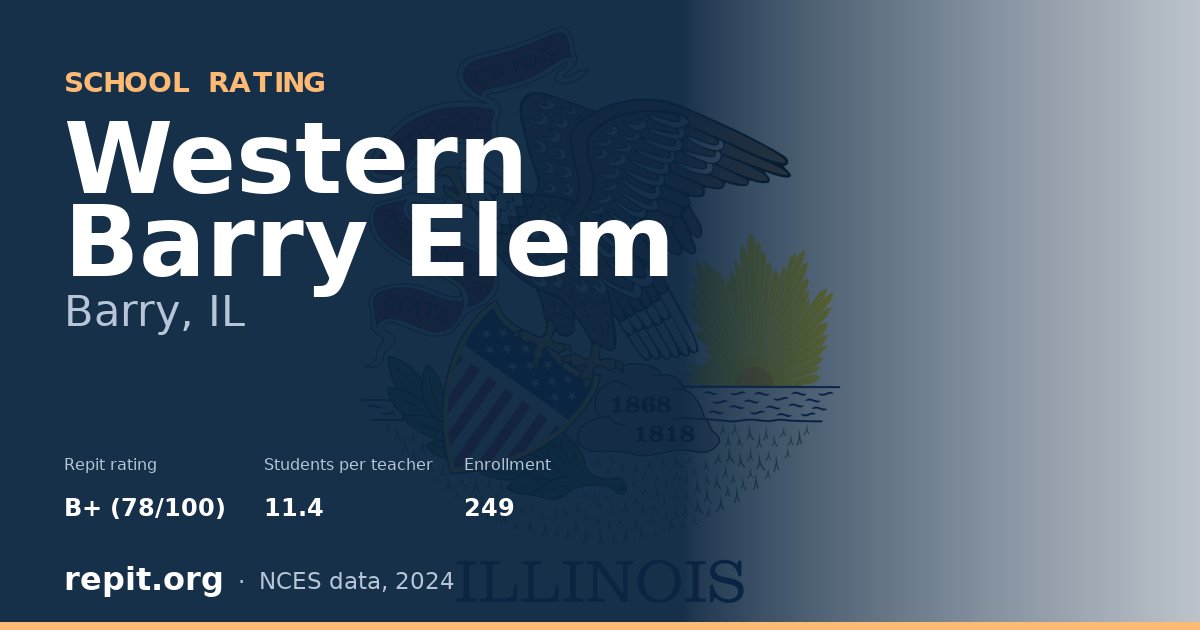 Western Barry Elem, Barry, IL — Repit school rating B+ (78/100)