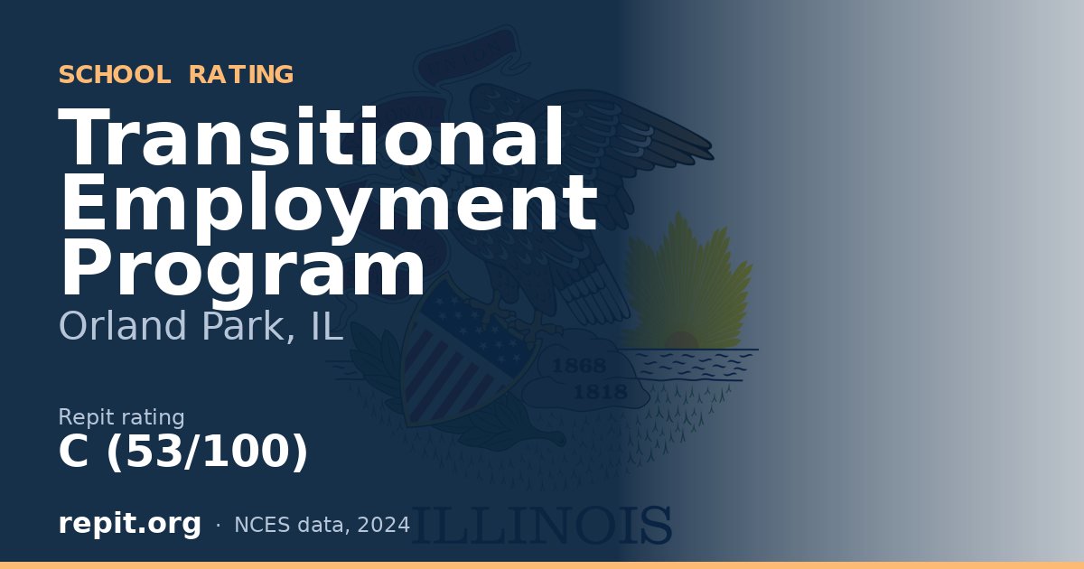 Transitional Employment Program, Orland Park, IL — Repit school rating C (53/100)
