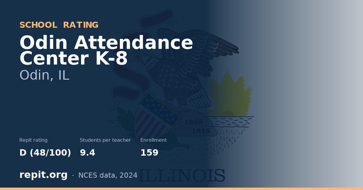 Odin Attendance Center K-8, Odin, IL — Repit school rating D (48/100)