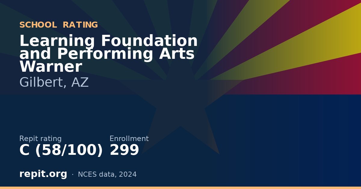 Learning Foundation and Performing Arts Warner, Gilbert, AZ — Repit school rating C (58/100)