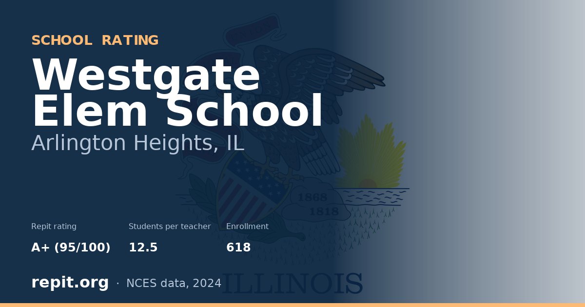 Westgate Elem School, Arlington Heights, IL — Repit school rating A+ (95/100)