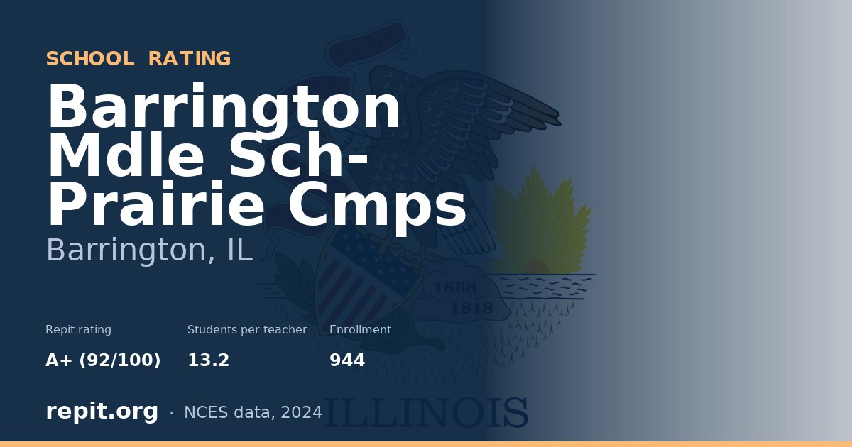 Barrington Mdle Sch- Prairie Cmps, Barrington, IL — Repit school rating A+ (92/100)