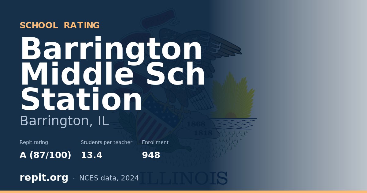 Barrington Middle Sch Station, Barrington, IL — Repit school rating A (87/100)