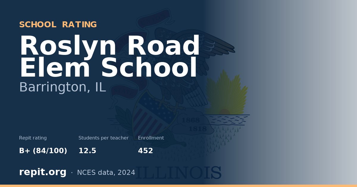 Roslyn Road Elem School, Barrington, IL — Repit school rating B+ (84/100)