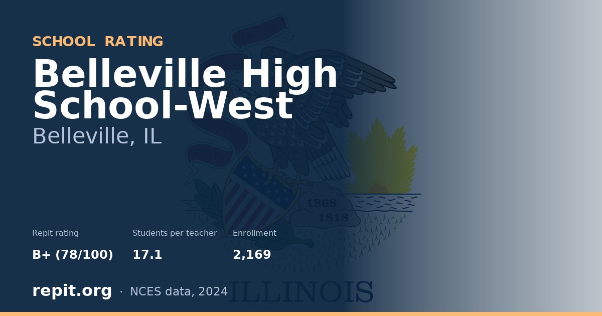 Belleville High School-West, Belleville, IL — Repit school rating B+ (78/100)