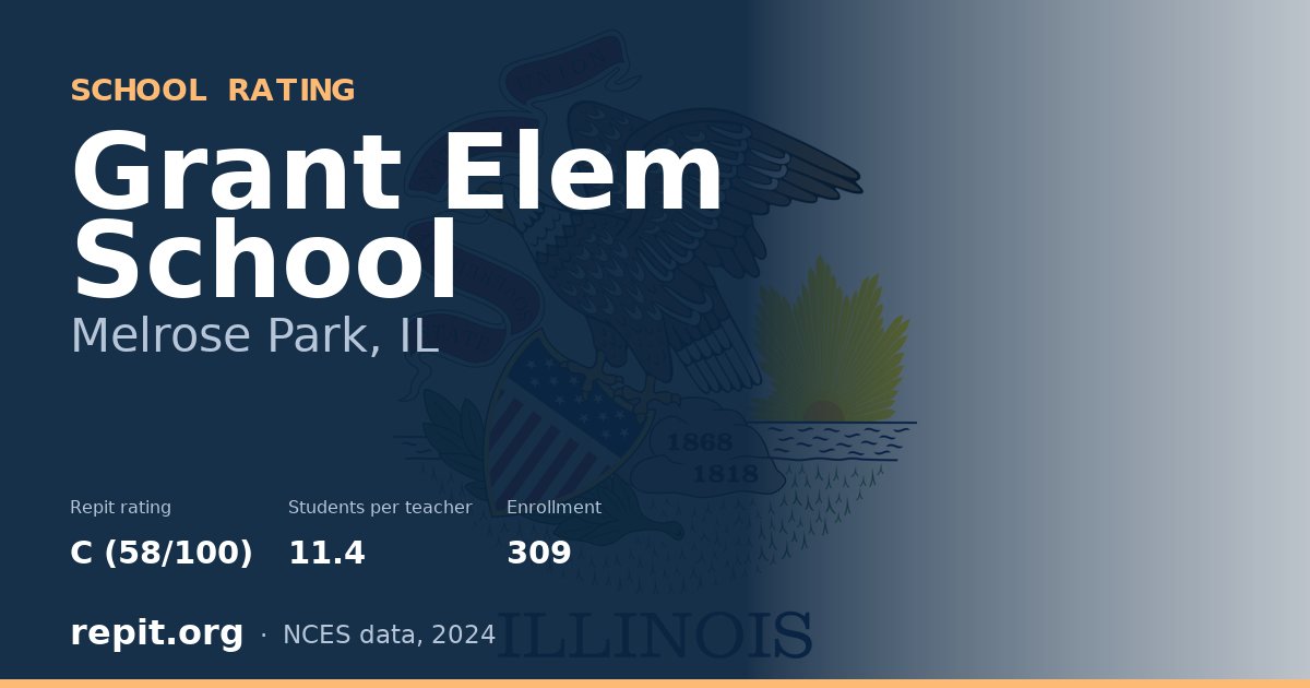 Grant Elem School, Melrose Park, IL — Repit school rating C (58/100)