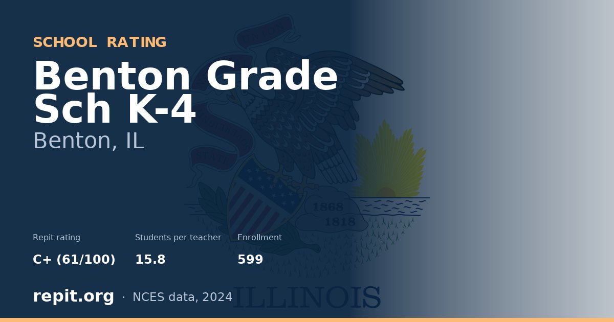 Benton Grade Sch K-4, Benton, IL — Repit school rating C+ (61/100)