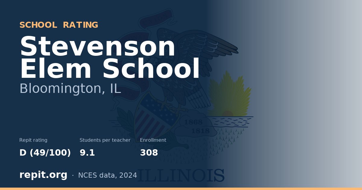 Stevenson Elem School, Bloomington, IL — Repit school rating D (49/100)