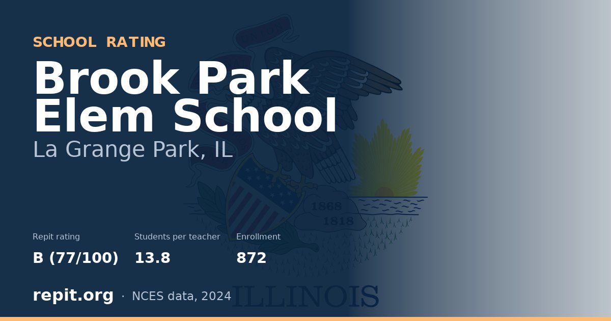 Brook Park Elem School, La Grange Park, IL — Repit school rating B (77/100)