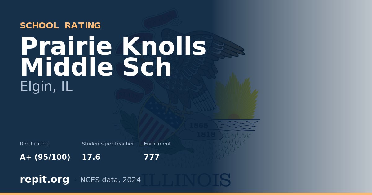 Prairie Knolls Middle Sch, Elgin, IL — Repit school rating A+ (95/100)