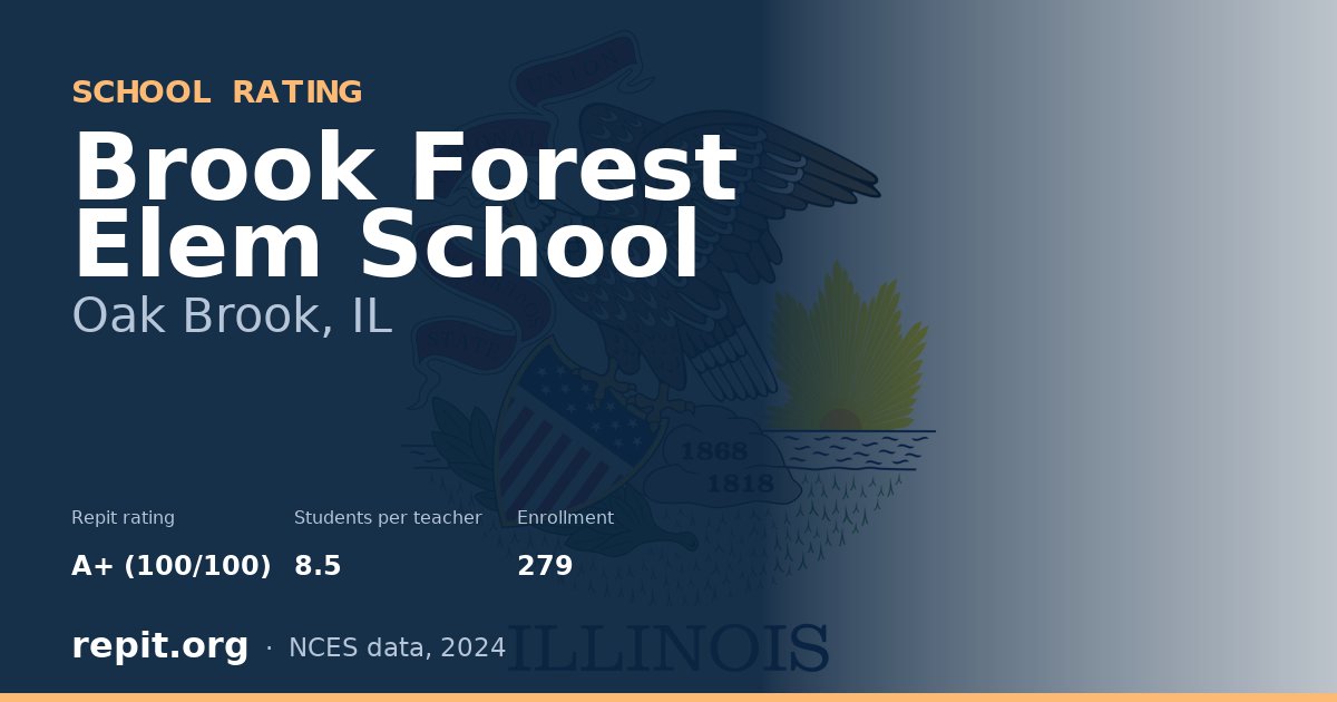 Brook Forest Elem School, Oak Brook, IL — Repit school rating A+ (100/100)