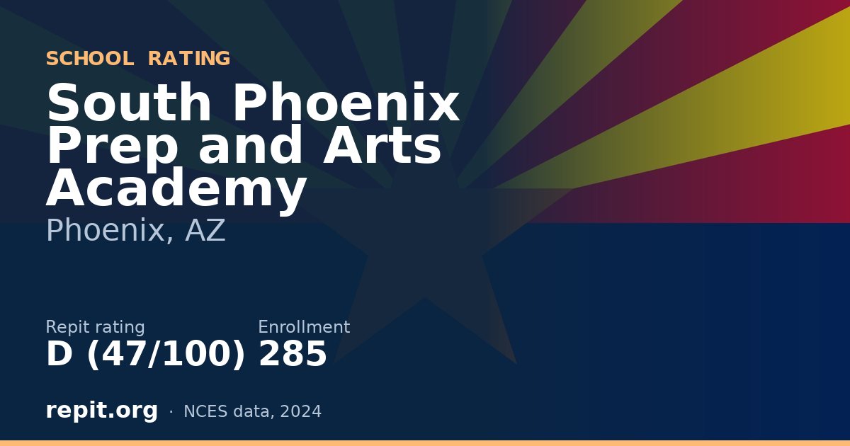 South Phoenix Prep and Arts Academy, Phoenix, AZ — Repit school rating D (47/100)