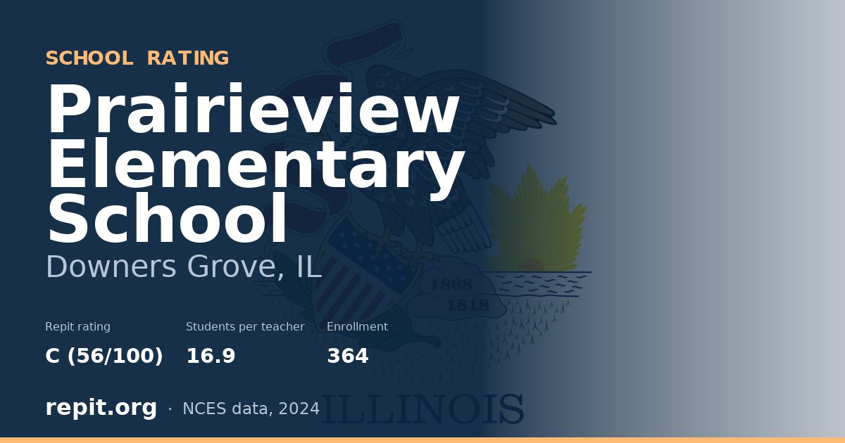 Prairieview Elementary School, Downers Grove, IL — Repit school rating C (56/100)
