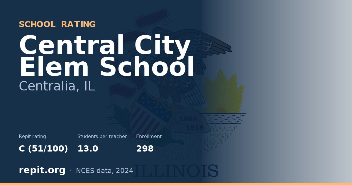 Central City Elem School, Centralia, IL — Repit school rating C (51/100)