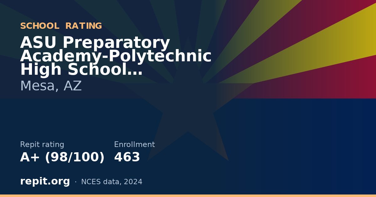 ASU Preparatory Academy-Polytechnic High School, Mesa, AZ — Repit school rating A+ (98/100)