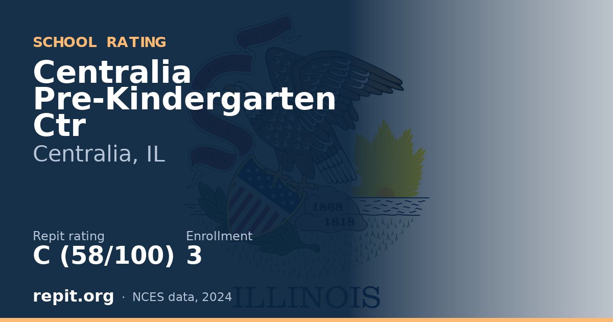 Centralia Pre-Kindergarten Ctr, Centralia, IL — Repit school rating C (58/100)