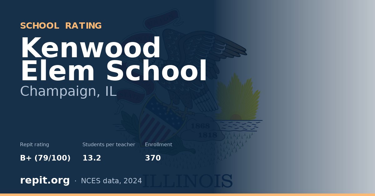 Kenwood Elem School, Champaign, IL — Repit school rating B+ (79/100)