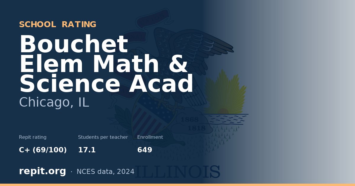 Bouchet Elem Math & Science Acad, Chicago, IL — Repit school rating C+ (69/100)