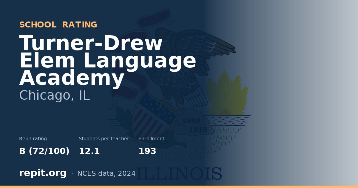 Turner-Drew Elem Language Academy, Chicago, IL — Repit school rating B (72/100)