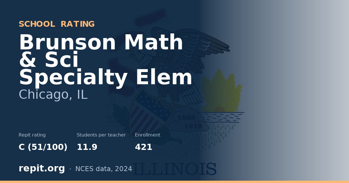 Brunson Math & Sci Specialty Elem, Chicago, IL — Repit school rating C (51/100)
