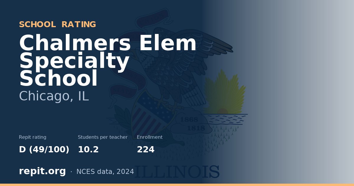 Chalmers Elem Specialty School, Chicago, IL — Repit school rating D (49/100)