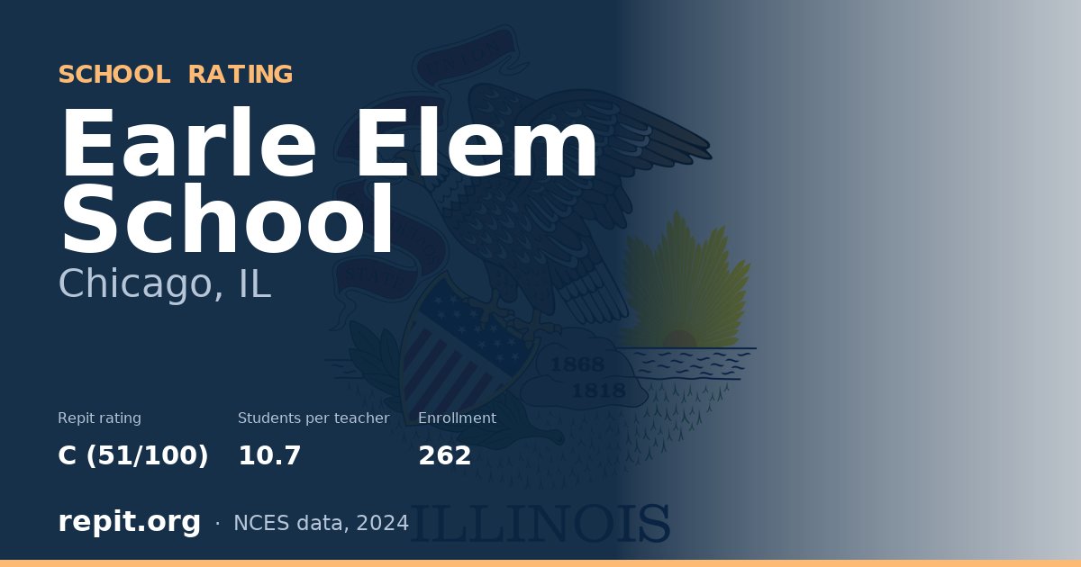 Earle Elem School, Chicago, IL — Repit school rating C (51/100)