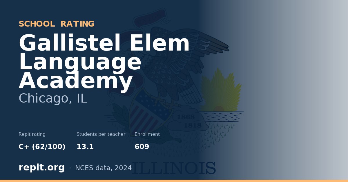 Gallistel Elem Language Academy, Chicago, IL — Repit school rating C+ (62/100)
