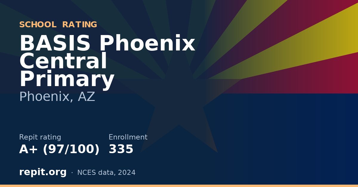 BASIS Phoenix Central Primary, Phoenix, AZ — Repit school rating A+ (97/100)