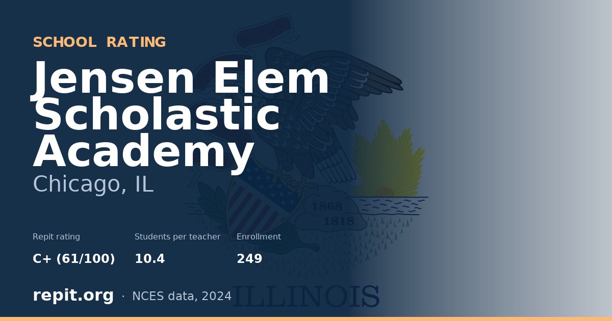 Jensen Elem Scholastic Academy, Chicago, IL — Repit school rating C+ (61/100)