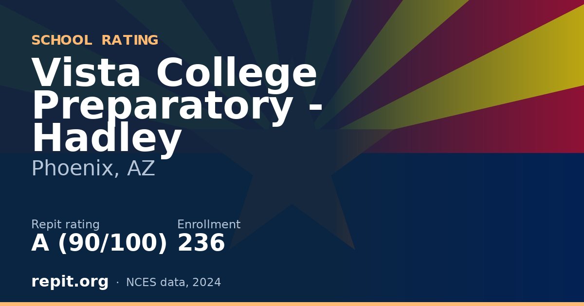 Vista College Preparatory - Hadley, Phoenix, AZ — Repit school rating A (90/100)