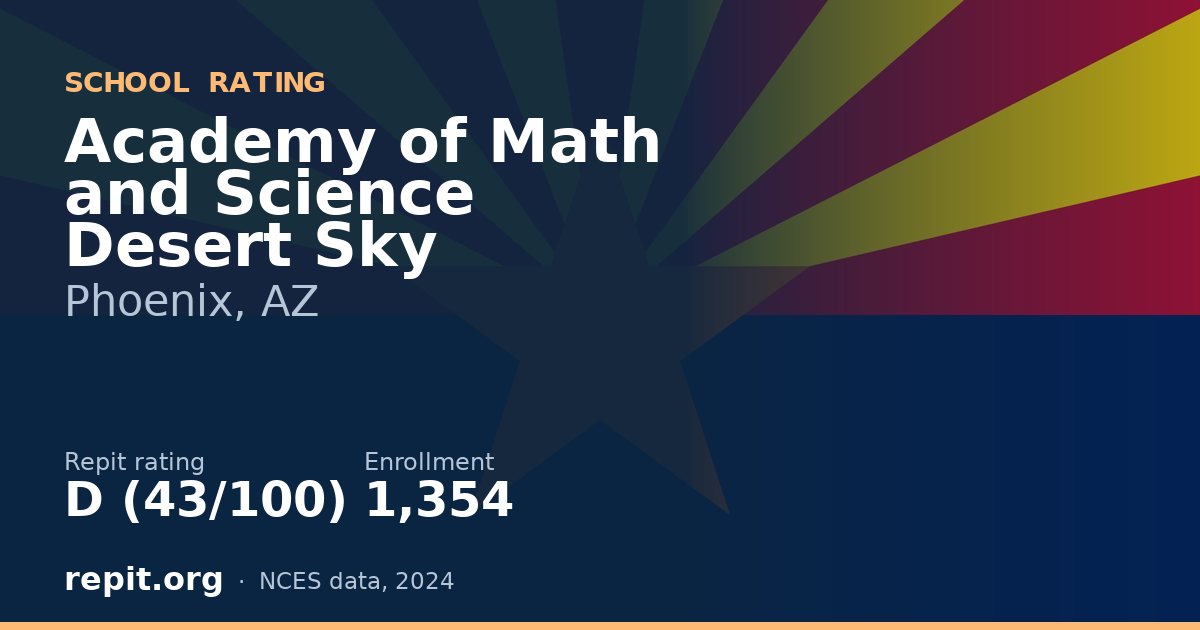 Academy of Math and Science Desert Sky, Phoenix, AZ — Repit school rating D (43/100)