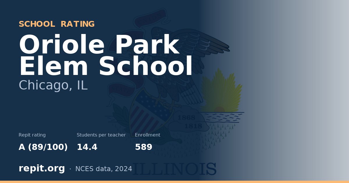 Oriole Park Elem School, Chicago, IL — Repit school rating A (89/100)