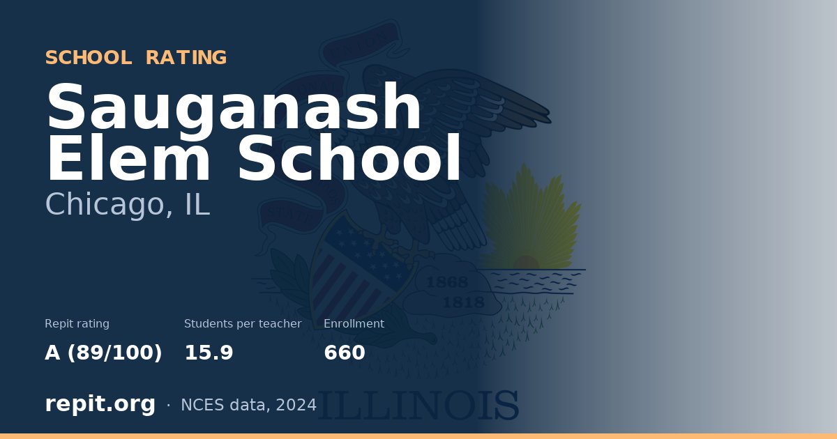 Sauganash Elem School, Chicago, IL — Repit school rating A (89/100)